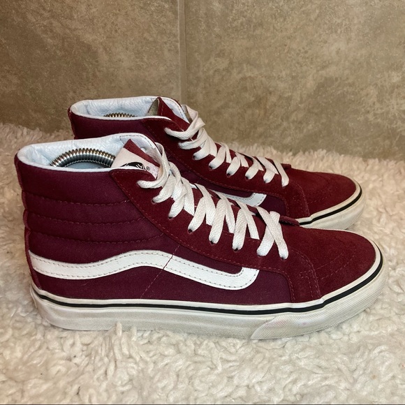 Vans Shoes - Vans Sk-8 Hi Womens size 7.5 / Mens 6 Burgundy high top sneakers
